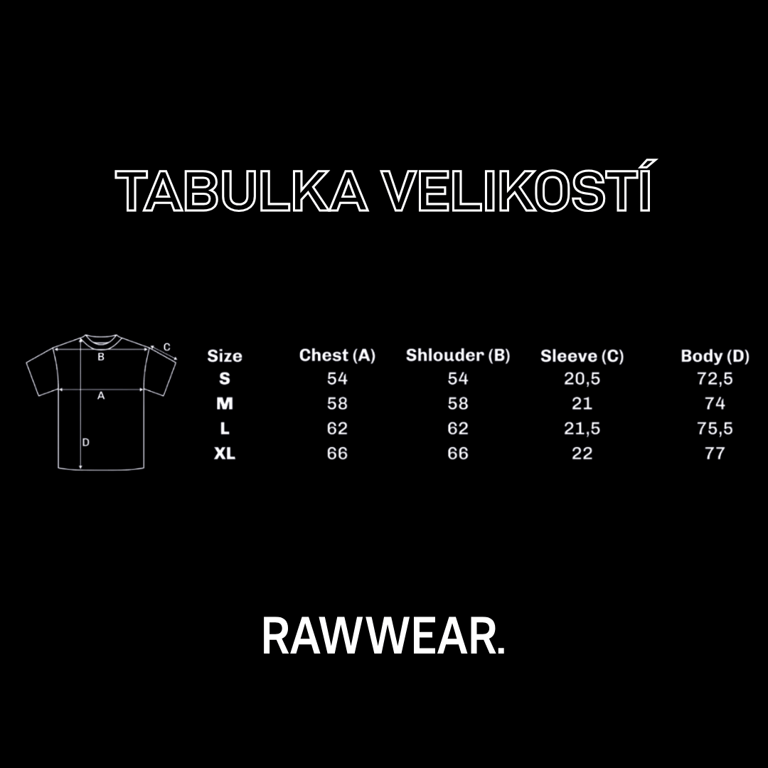 Tabulka velikosti trička